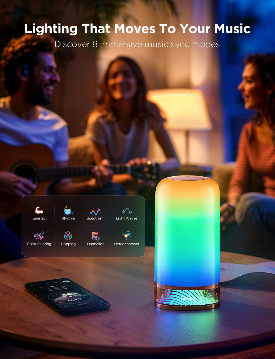 Govee Table Lamp 2 – Smart RGBIC Wi-Fi & Matter-Enabled Bedside Lamp