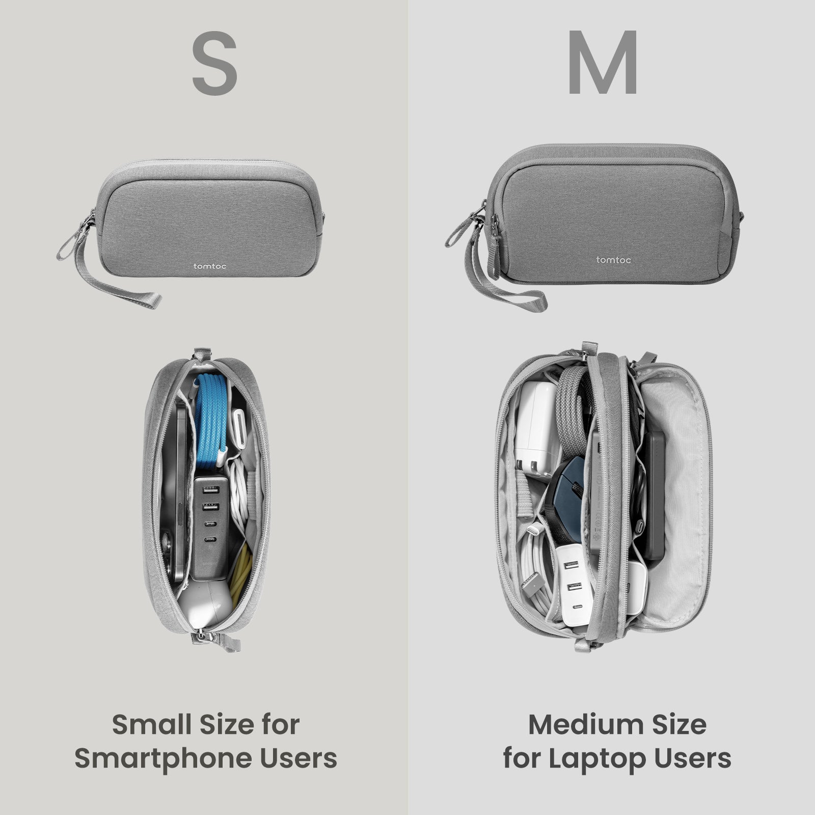 tomtoc Light-T12 Essential Tech Organizer 1.8L Grey
