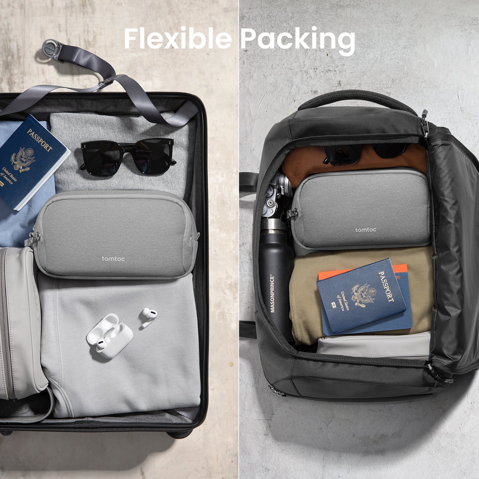 tomtoc Light-T12 Essential Tech Organizer 1.8L Grey