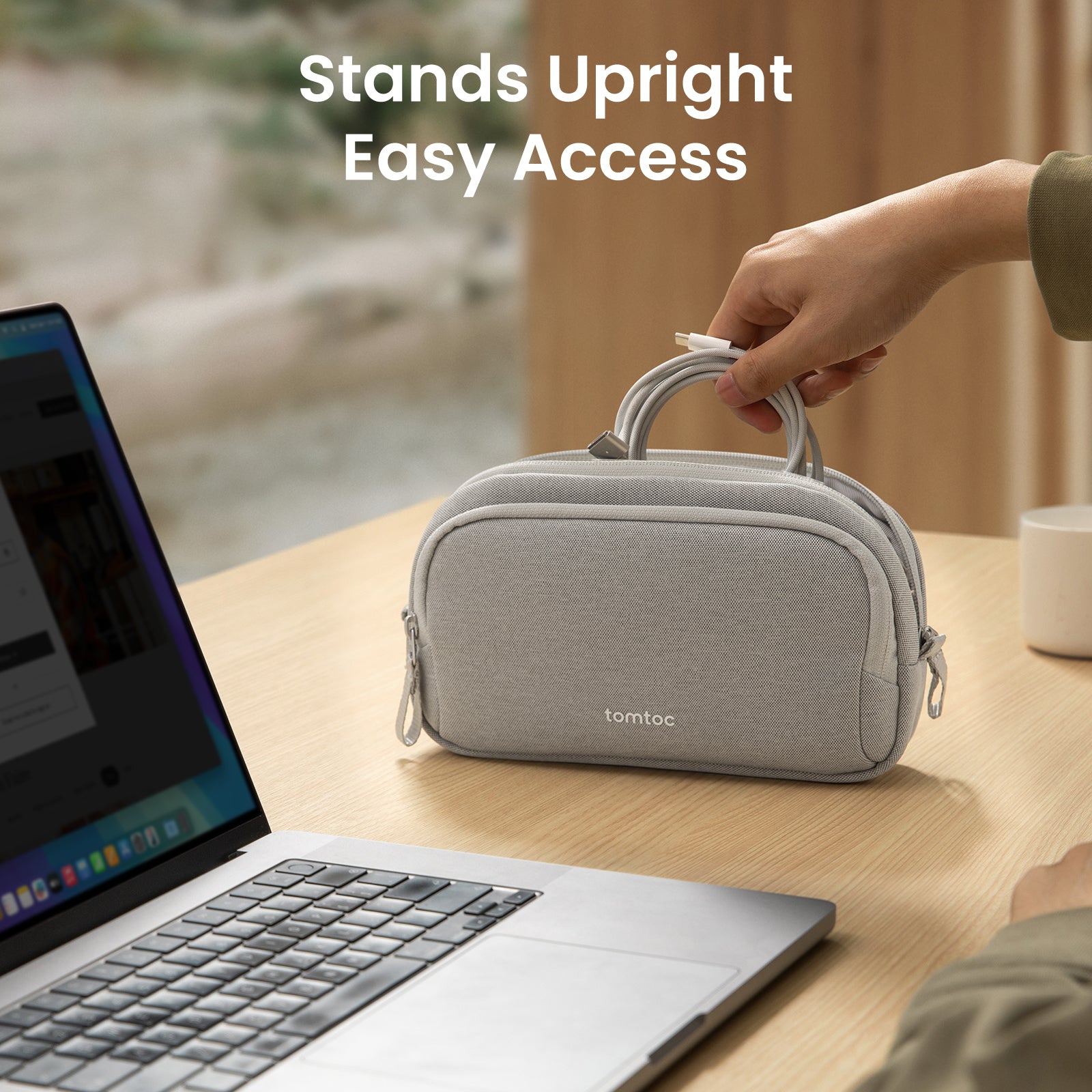 tomtoc Light-T12 Essential Tech Organizer 1.8L Grey