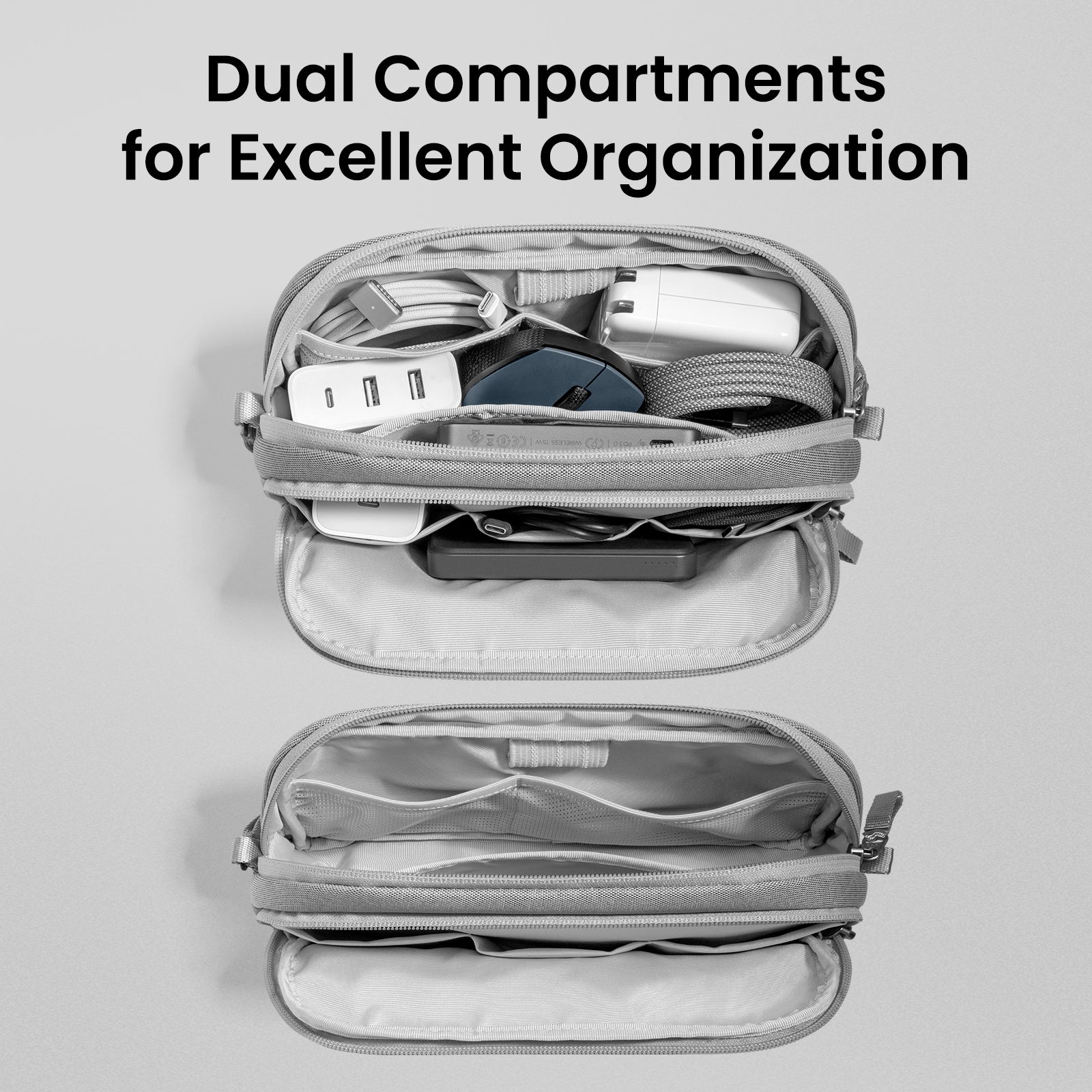 tomtoc Light-T12 Essential Tech Organizer 1.8L Grey