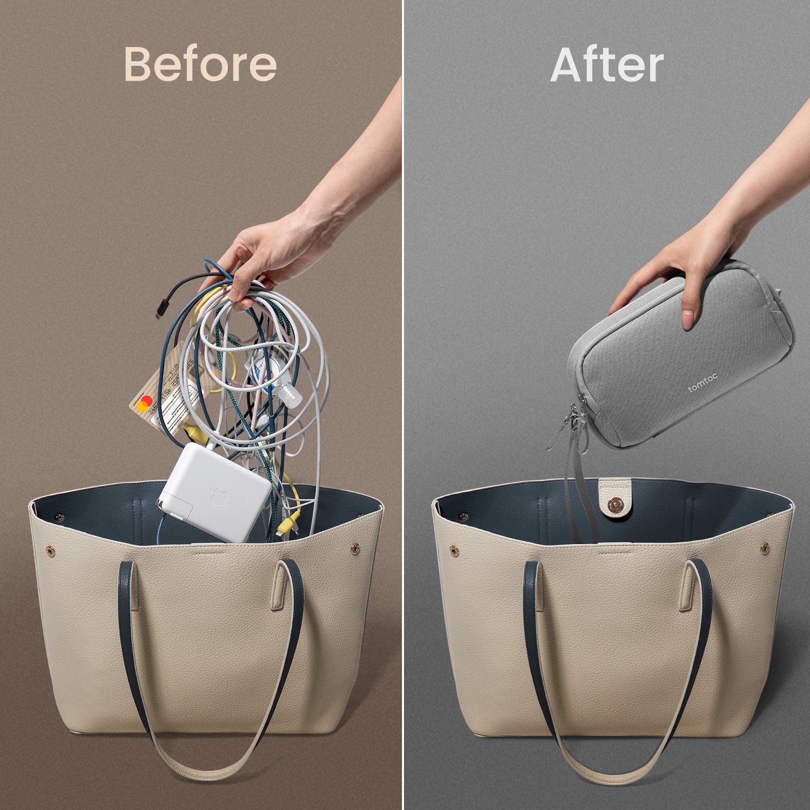 tomtoc Light-T12 Essential Tech Organizer 1.8L Grey