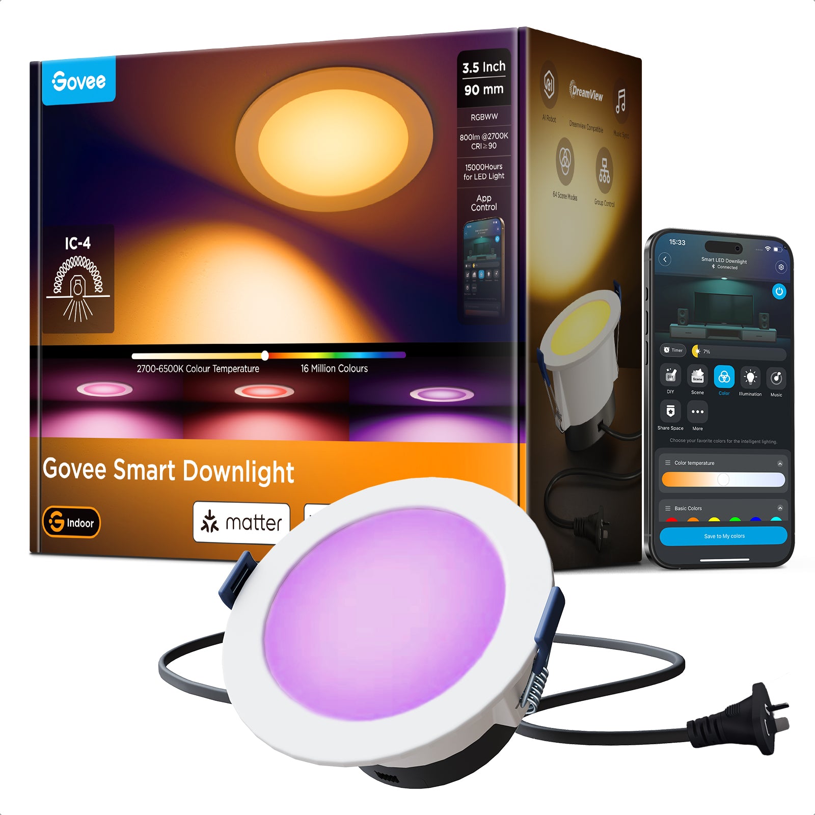 Govee Smart Colour Downlight 90mm