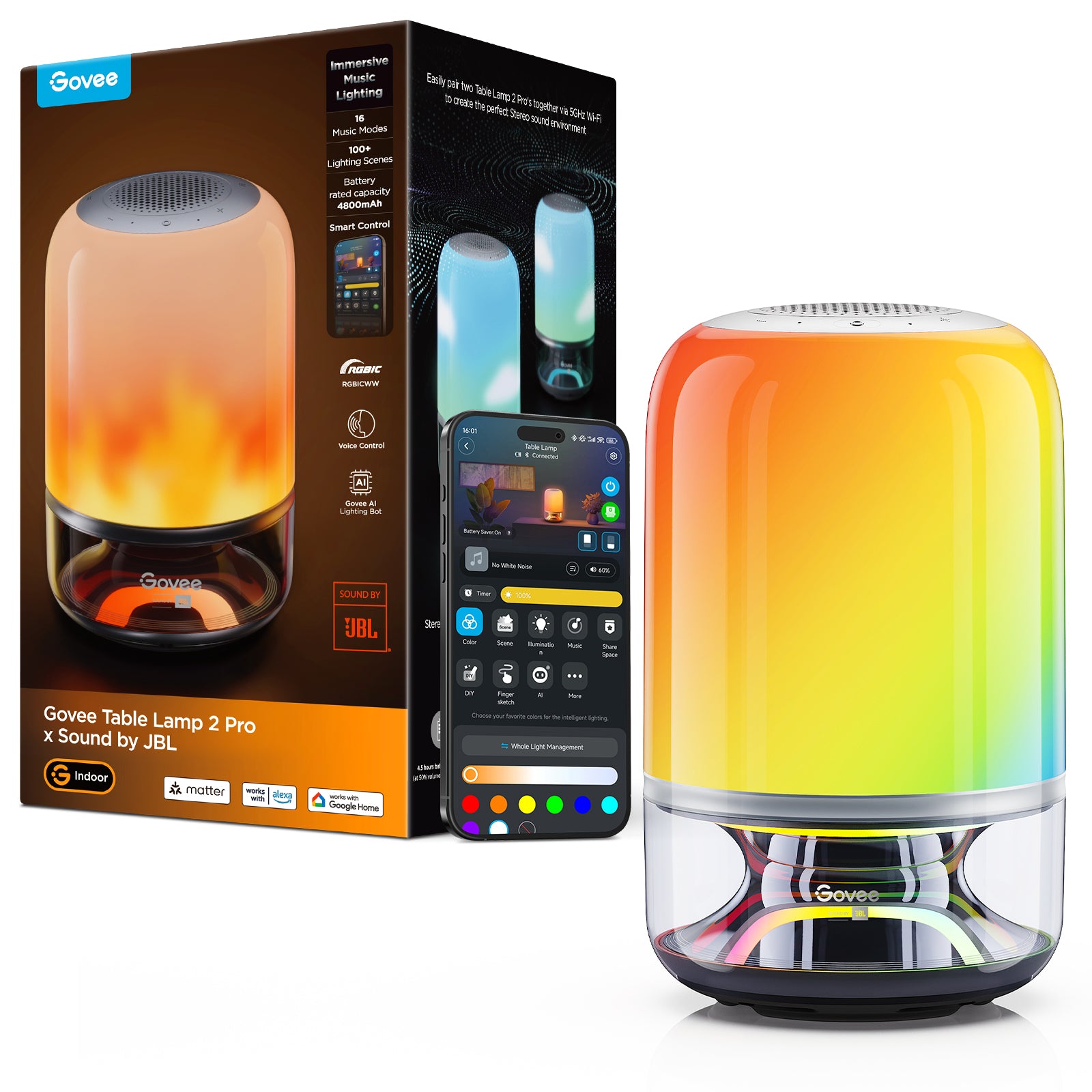 Govee Table Lamp 2 Pro x Sound by JBL