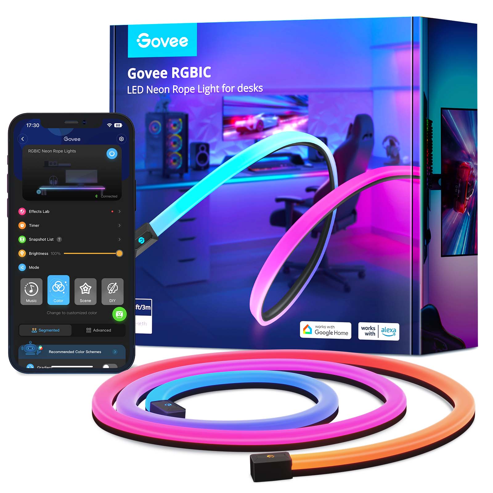 Govee Gaming Table Neon Rope RGBIC 3M
