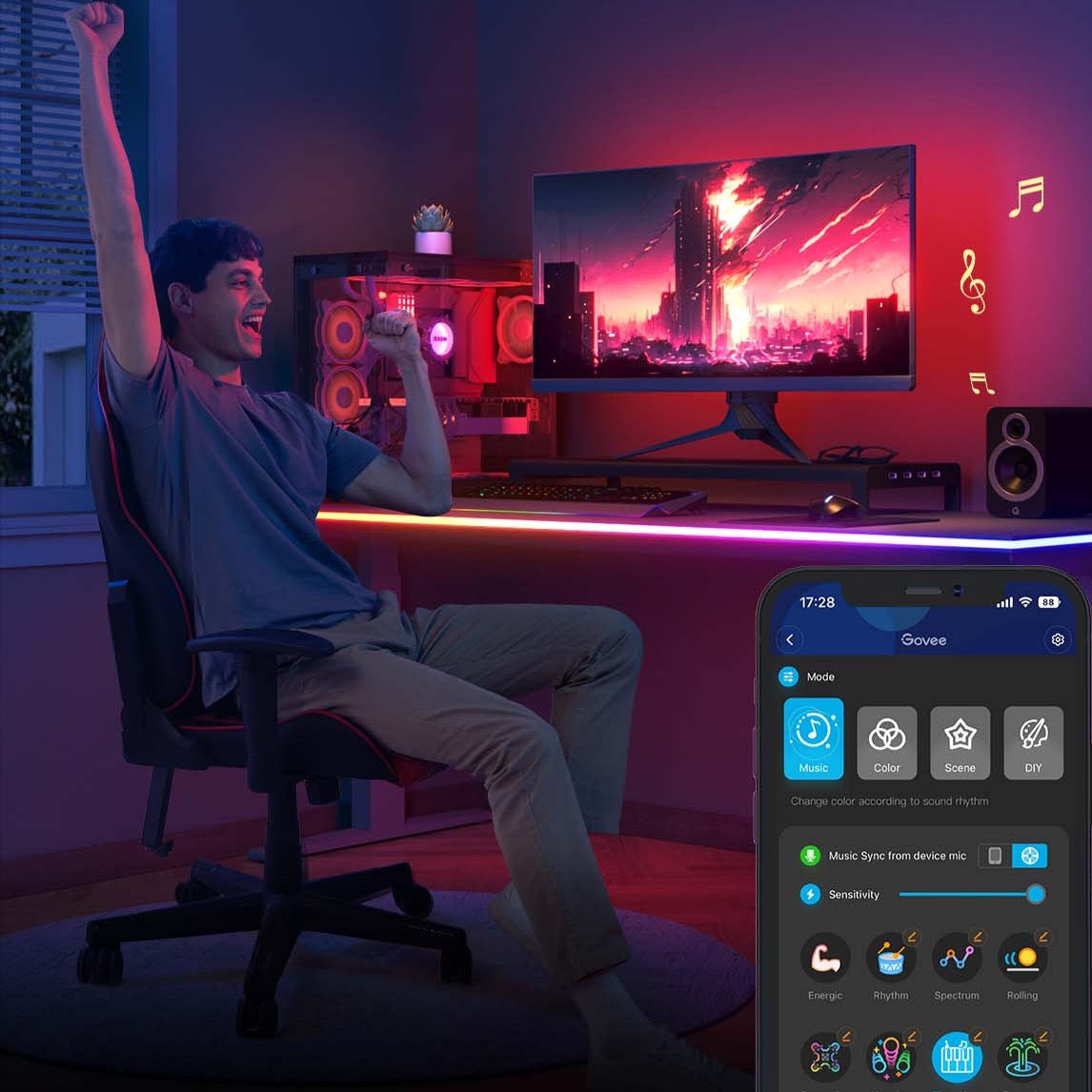 Govee Gaming Table Neon Rope RGBIC 3M