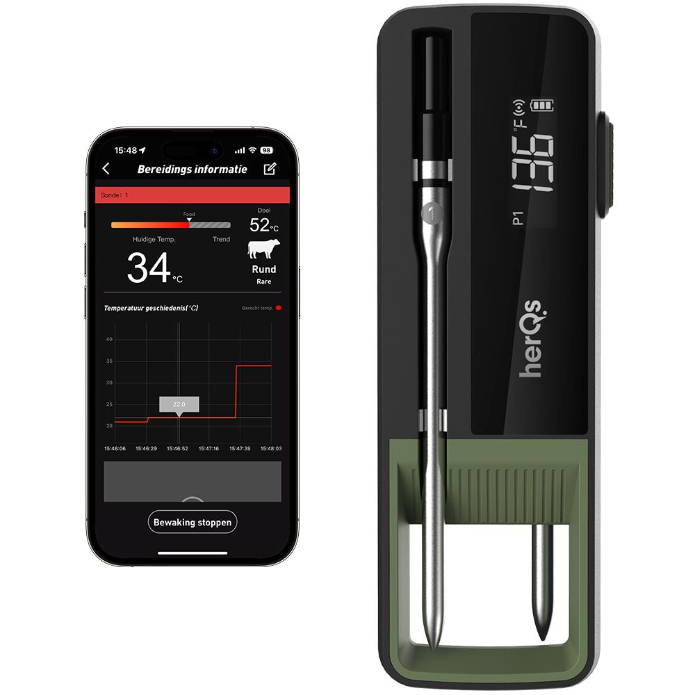 herQs Double Max – Wireless Rechargeable Dual Probe Meat Thermometer