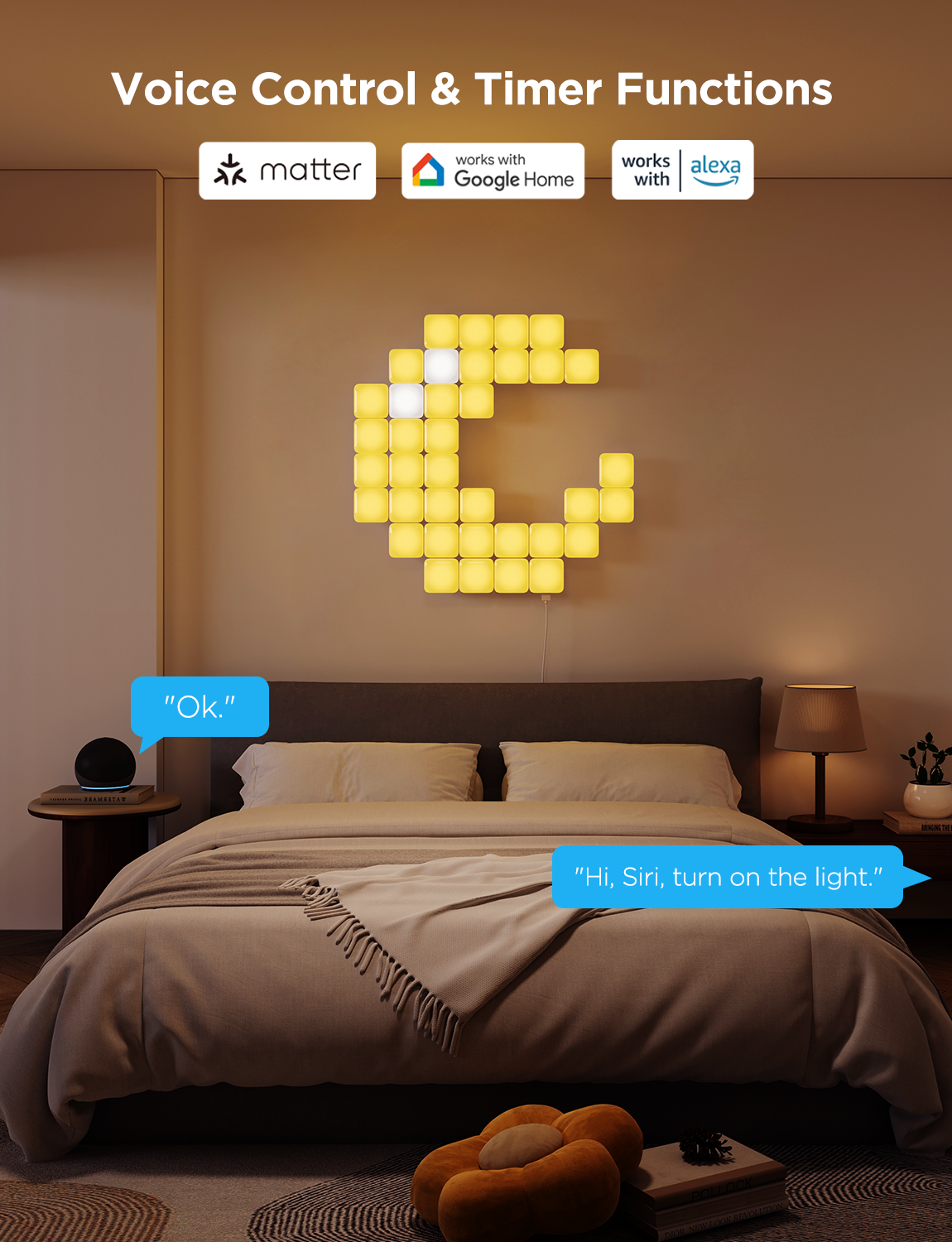 Govee RGBIC Mini Panel Light Kit – 10 Pack Smart Wall Panels (Matter Compatible)