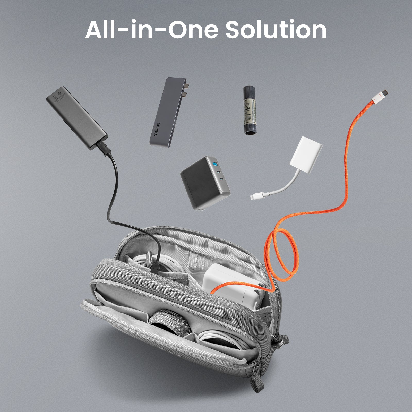 tomtoc Light-T12 Essential Tech Organizer 1.8L Grey