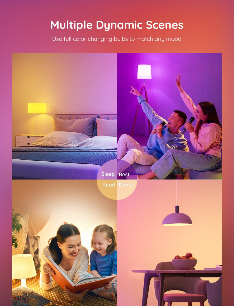 Govee Wi-Fi & Bluetooth Smart Light Bulb E27 (Matter Compatible) - H6004E01 LED Light Bulbs
