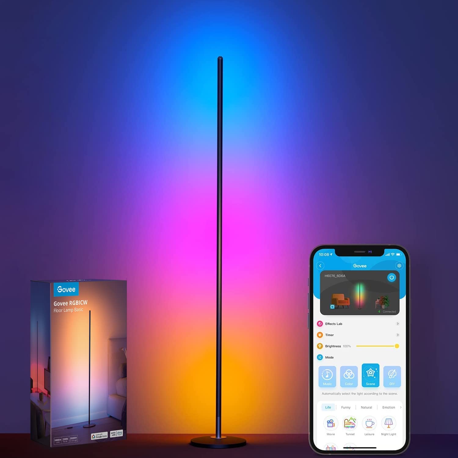 Govee Smart Corner Floor Lamp RGBICW