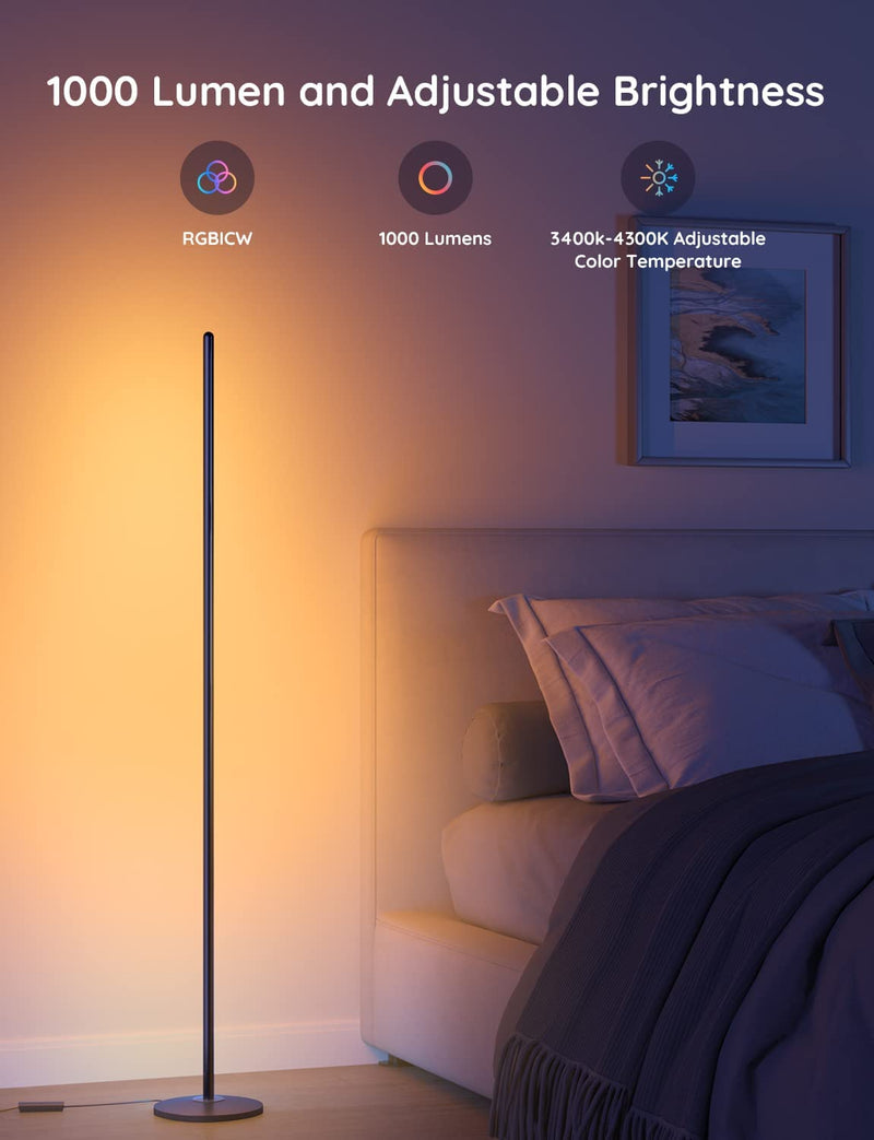 Govee RGBICW Corner Floor Lamp (Matter) - H8076E13 Floor Lamps