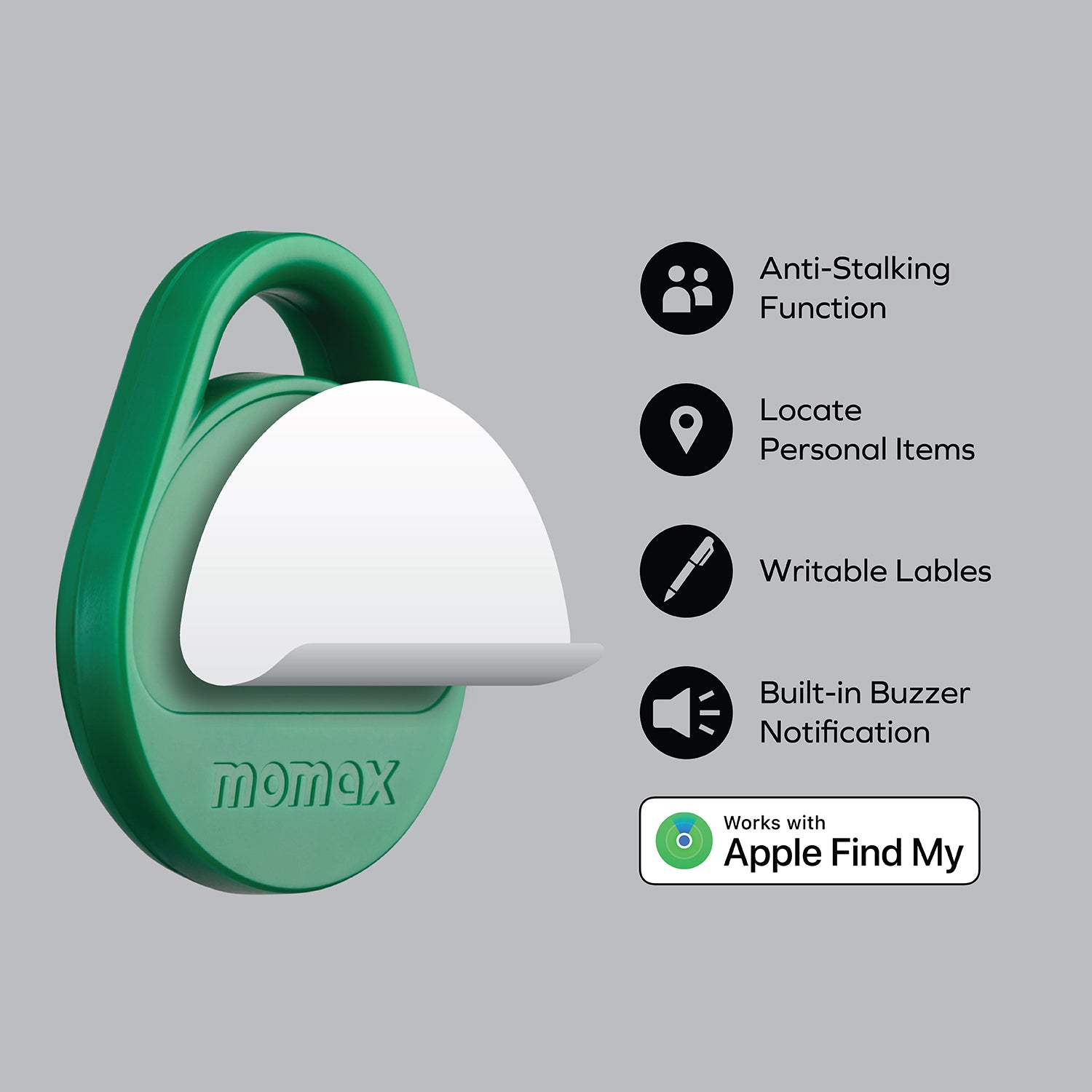 Momax Pinpop Lite Find My Tracker (White) - BR10W Bluetooth Trackers