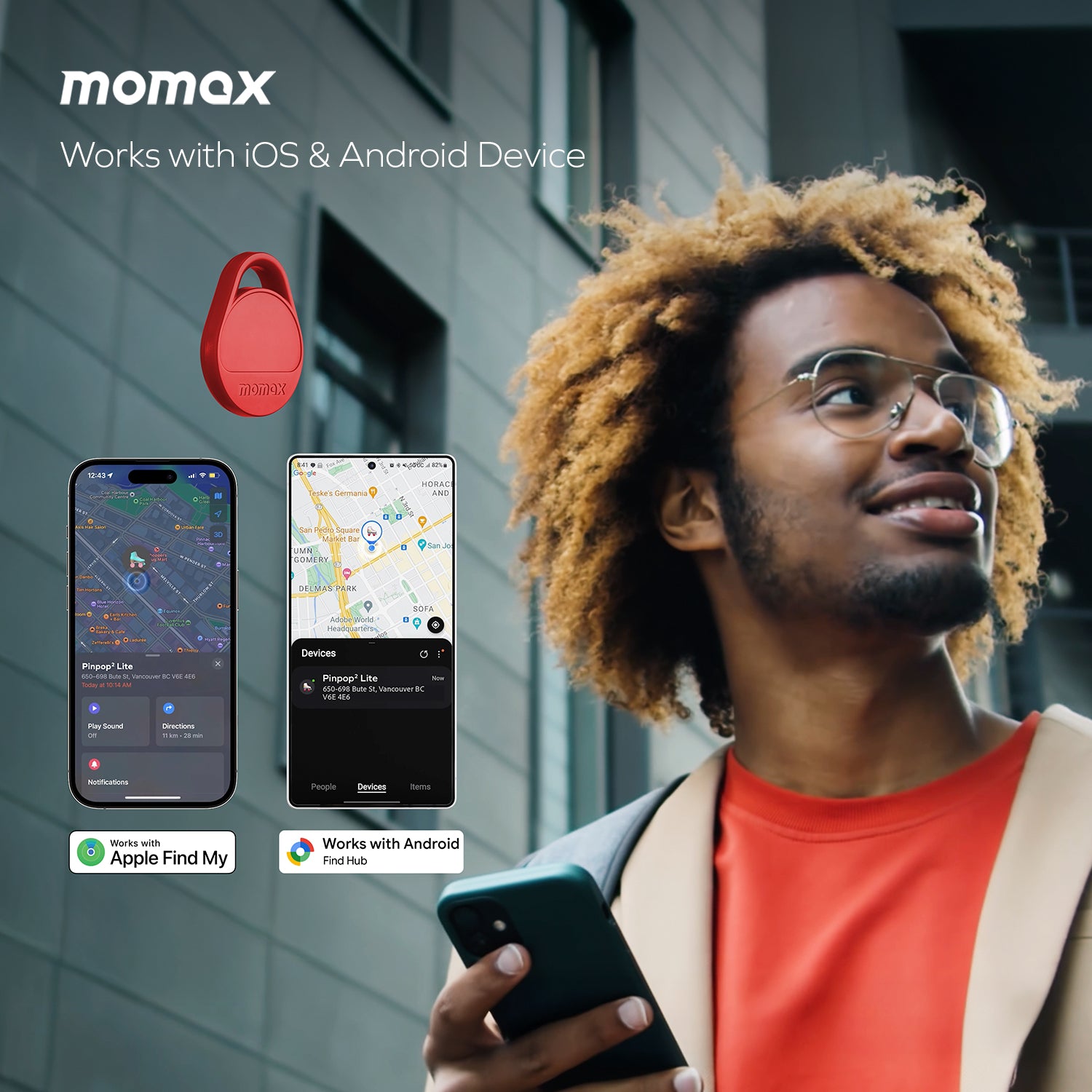 Momax Pinpop² Lite Find My Locator White - BR10AW Bluetooth Trackers