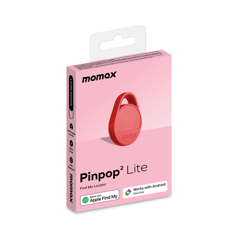 Momax Pinpop² Lite Find My Locator Red - BR10AR Bluetooth Trackers