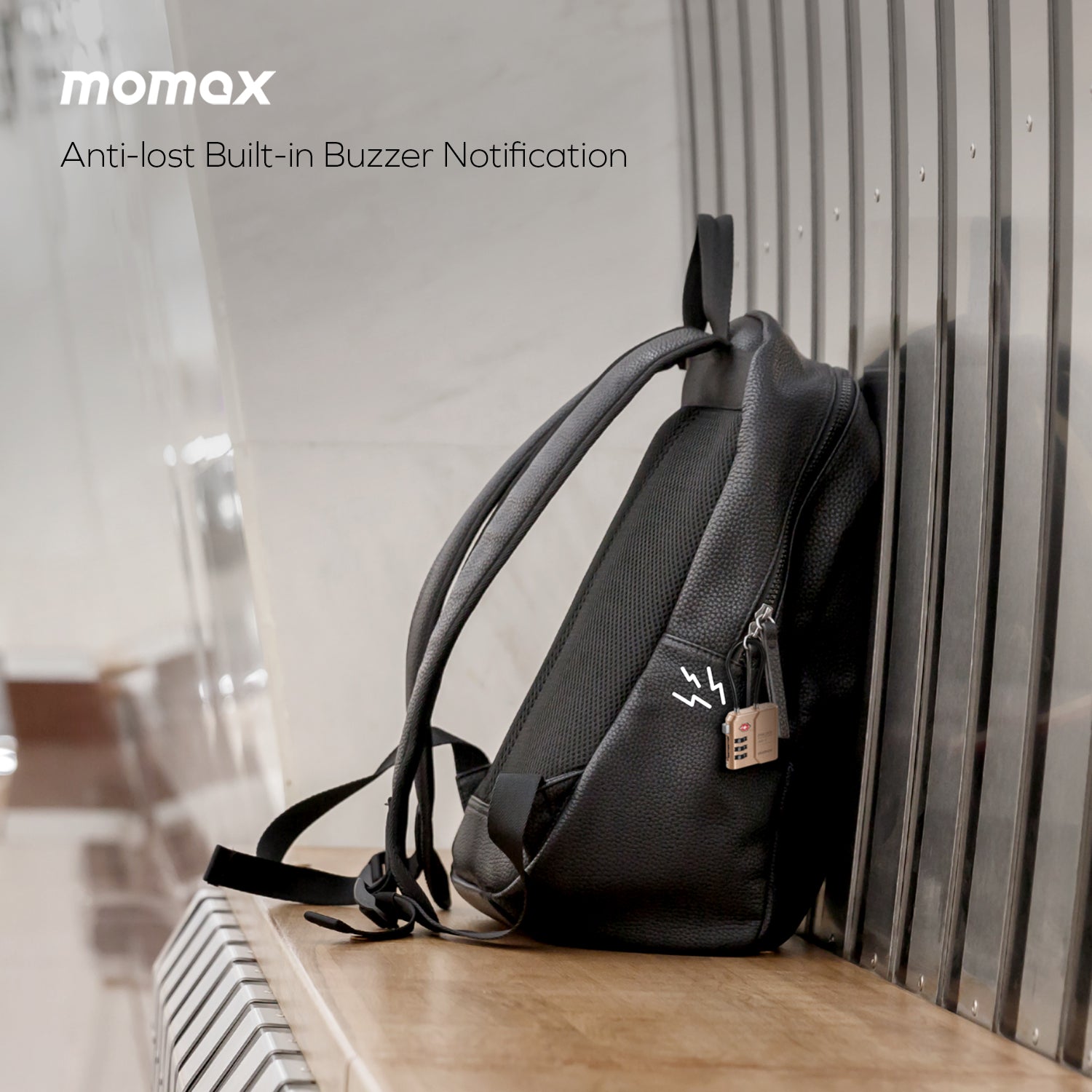Momax PinLock TSA Padlock Find My Locator (Black) - BR15D Locks & Latches