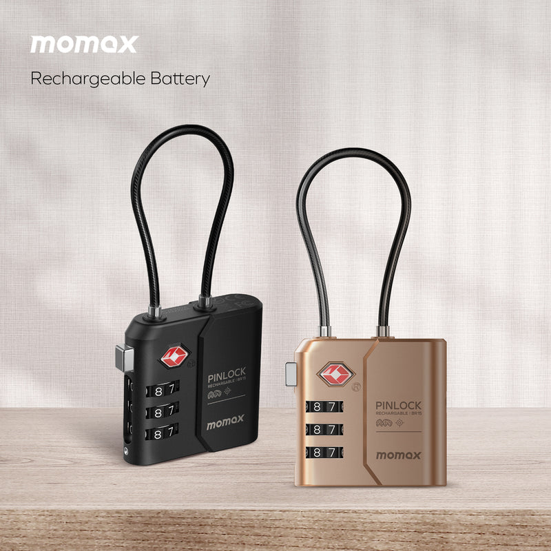 Momax PinLock TSA Padlock Find My Locator (Black) - BR15D Locks & Latches