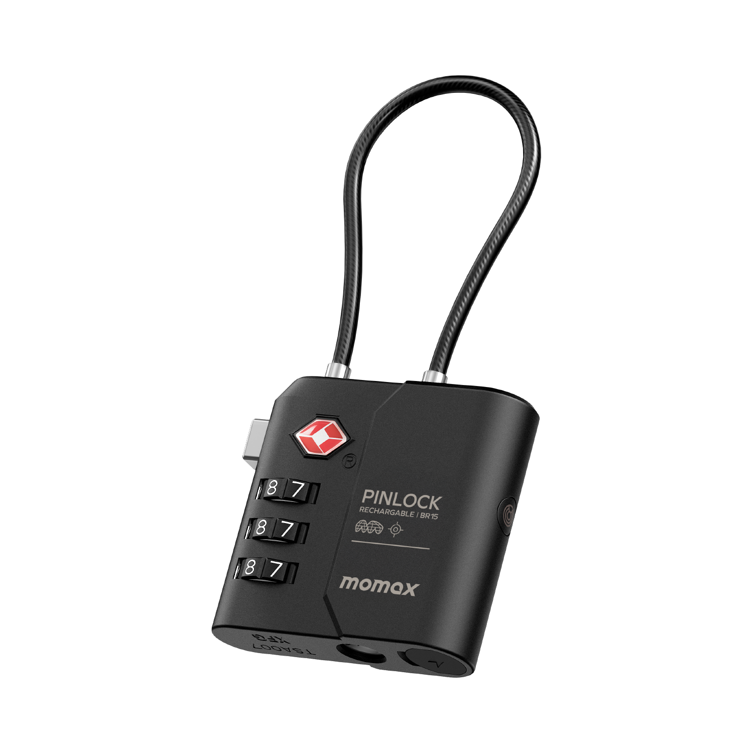 Momax PinLock TSA Padlock Find My Locator (Black)
