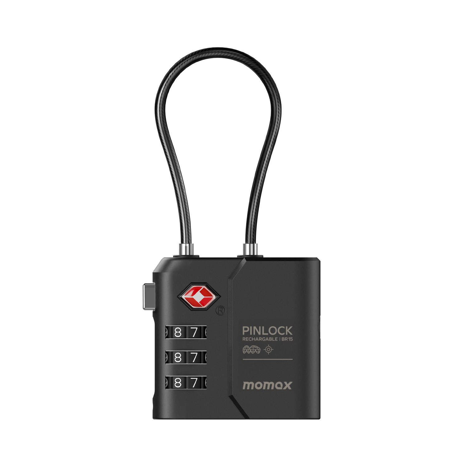 Momax PinLock TSA Padlock Find My Locator (Black)