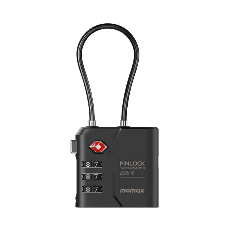 Momax PinLock TSA Padlock Find My Locator (Black) - BR15D Locks & Latches