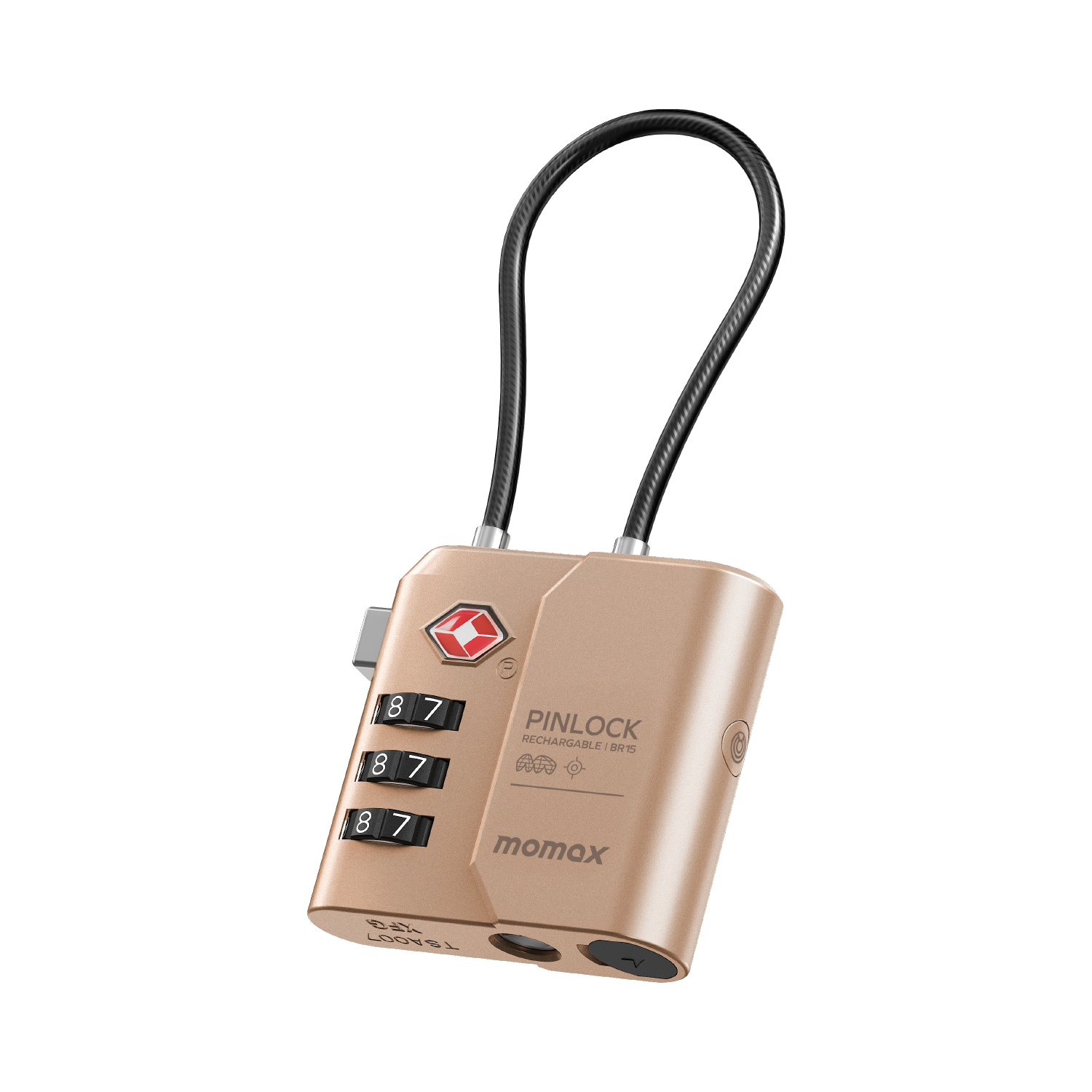 Momax PinLock TSA Padlock Find My Locator (Desert Titanium)