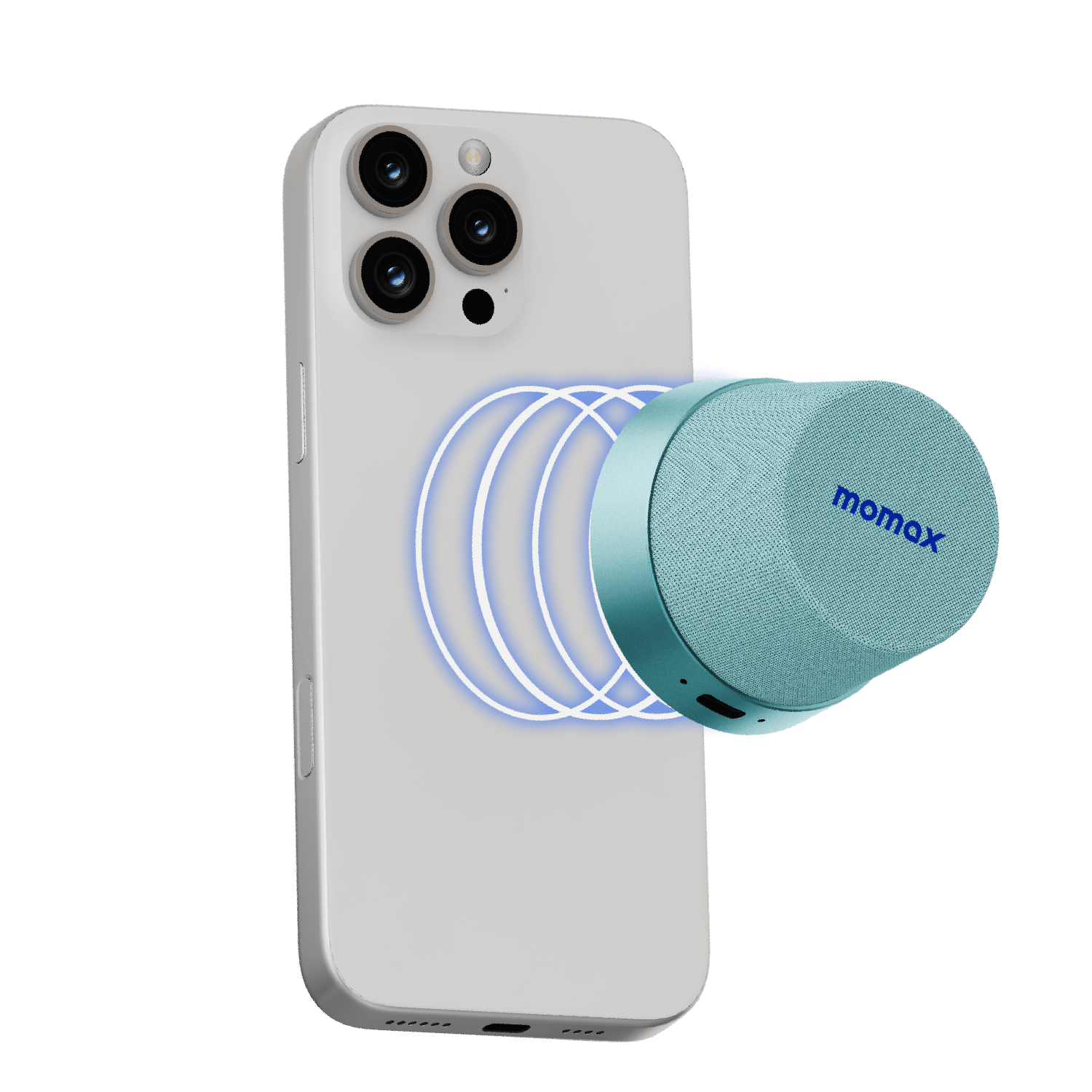 Momax 1-Vibe Go Magnetic Wireless Speaker (Aqua) - BS6HKB Portable Bluetooth Speakers