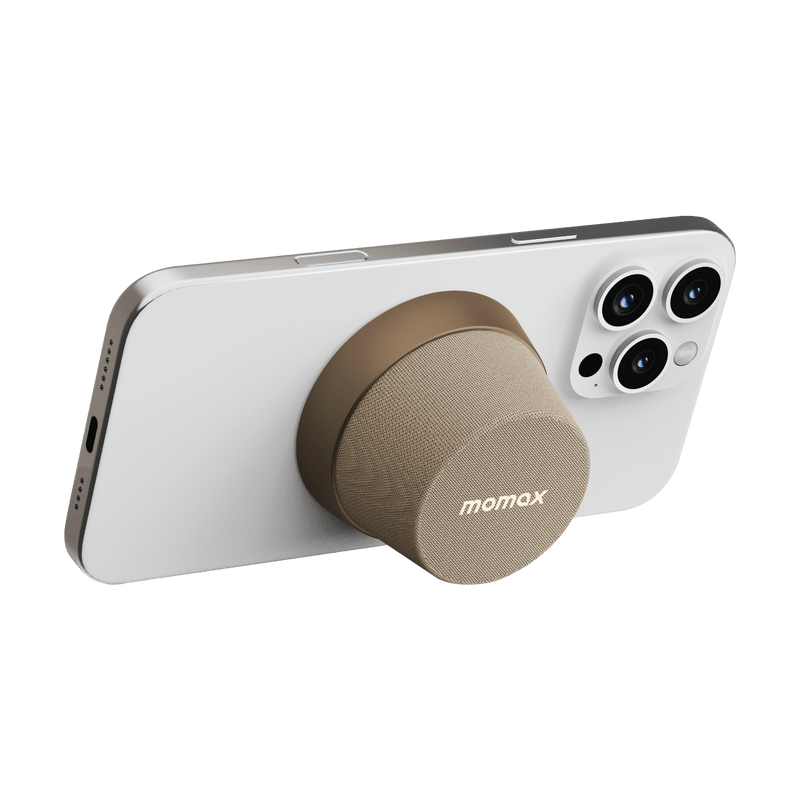 Momax 1-Vibe Go Magnetic Wireless Speaker (Sandstone) - BS6HKL2 Portable Bluetooth Speakers