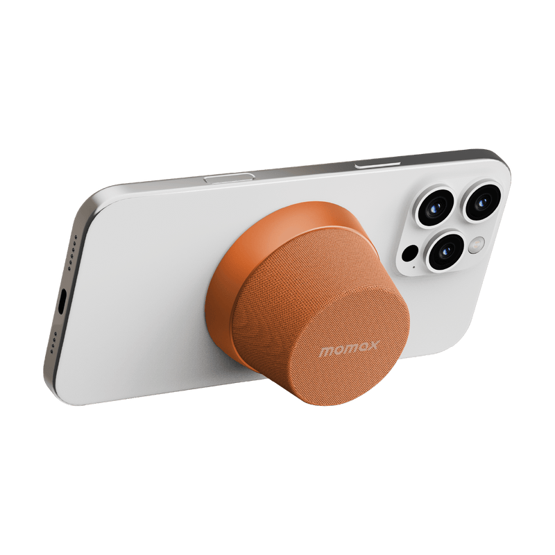 Momax 1-Vibe Go Magnetic Wireless Speaker (Orange) - BS6HKM Portable Bluetooth Speakers