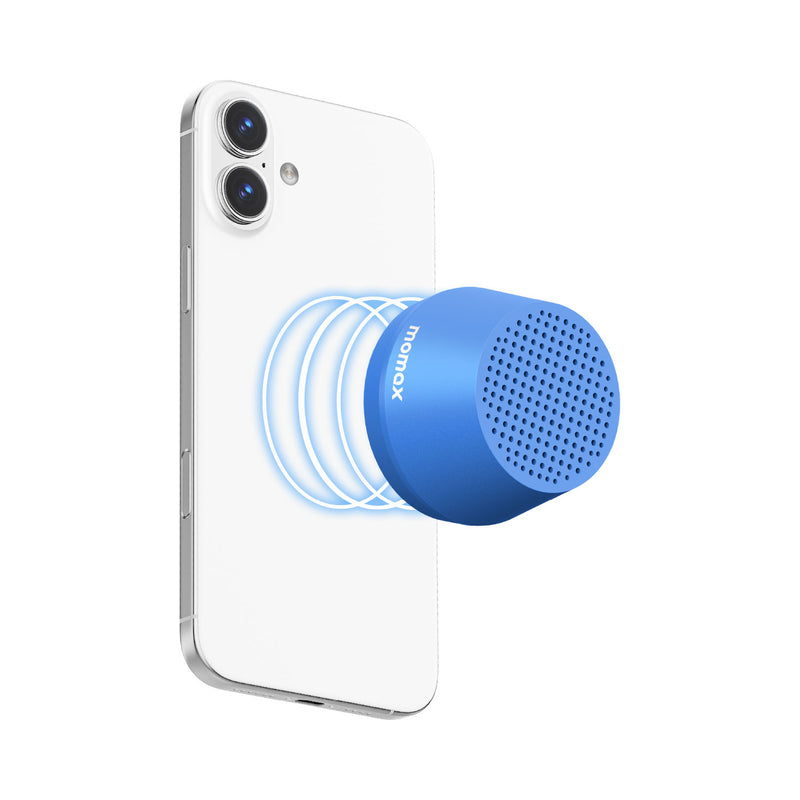 Momax 1-VIBE GO LITE Magnetic Wireless Speaker (Blue) - BS8B Portable Bluetooth Speakers