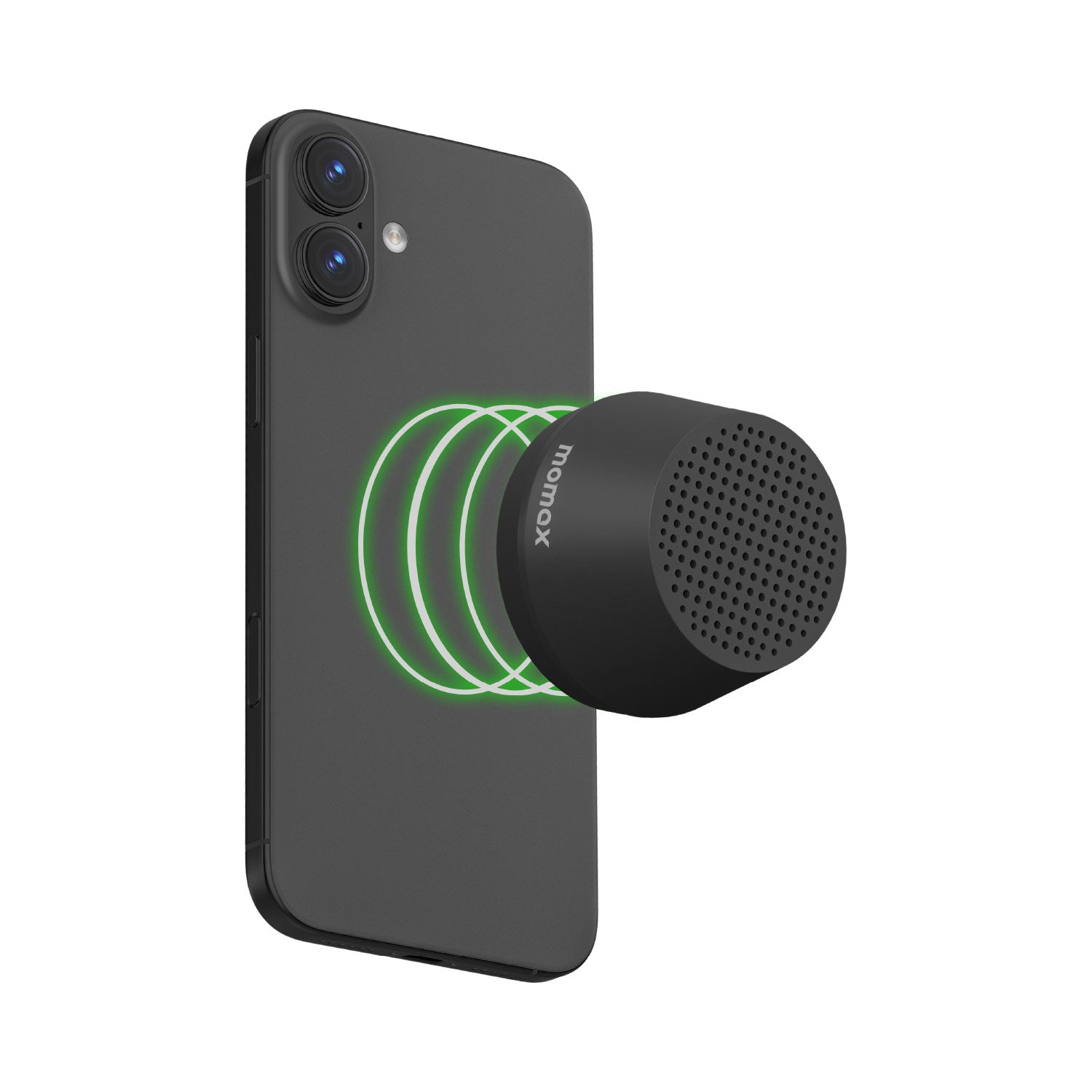 Momax 1-VIBE GO LITE Magnetic Wireless Speaker (Black) - BS8D Portable Bluetooth Speakers