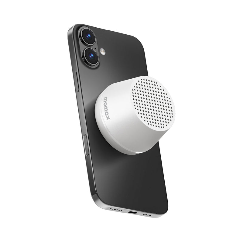 Momax 1-VIBE GO LITE Magnetic Wireless Speaker (White) - BS8W Portable Bluetooth Speakers