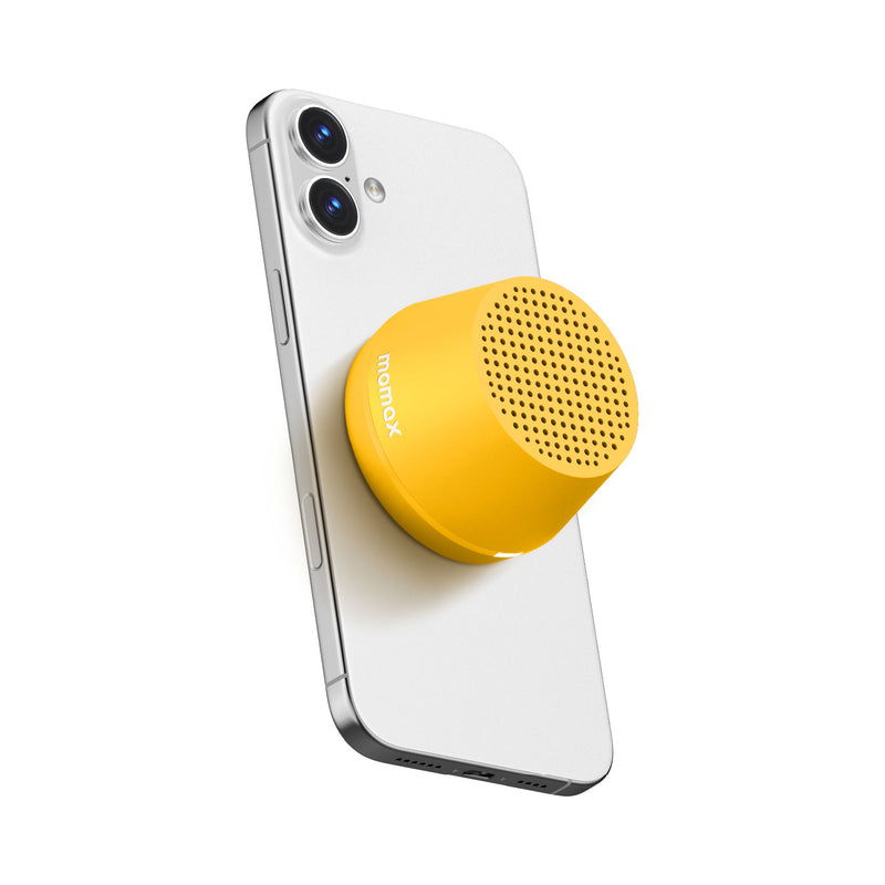 Momax 1-VIBE GO LITE Magnetic Wireless Speaker (Yellow) - BS8Y Portable Bluetooth Speakers