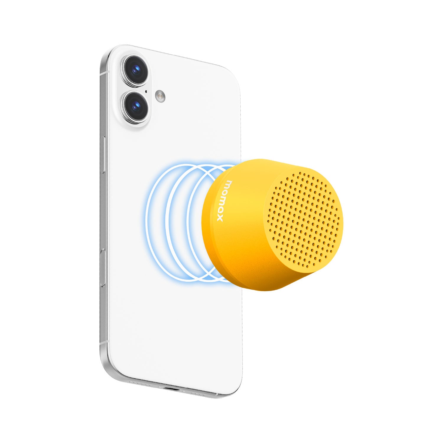Momax 1-VIBE GO LITE Magnetic Wireless Speaker (Yellow) - BS8Y Portable Bluetooth Speakers