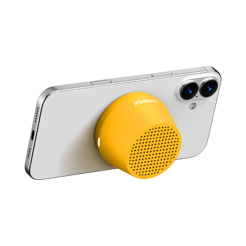 Momax 1-VIBE GO LITE Magnetic Wireless Speaker (Yellow) - BS8Y Portable Bluetooth Speakers