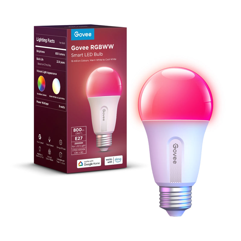 Govee Wi-Fi & Bluetooth Smart Light Bulb - E27 - H6004EC2 Light Bulbs