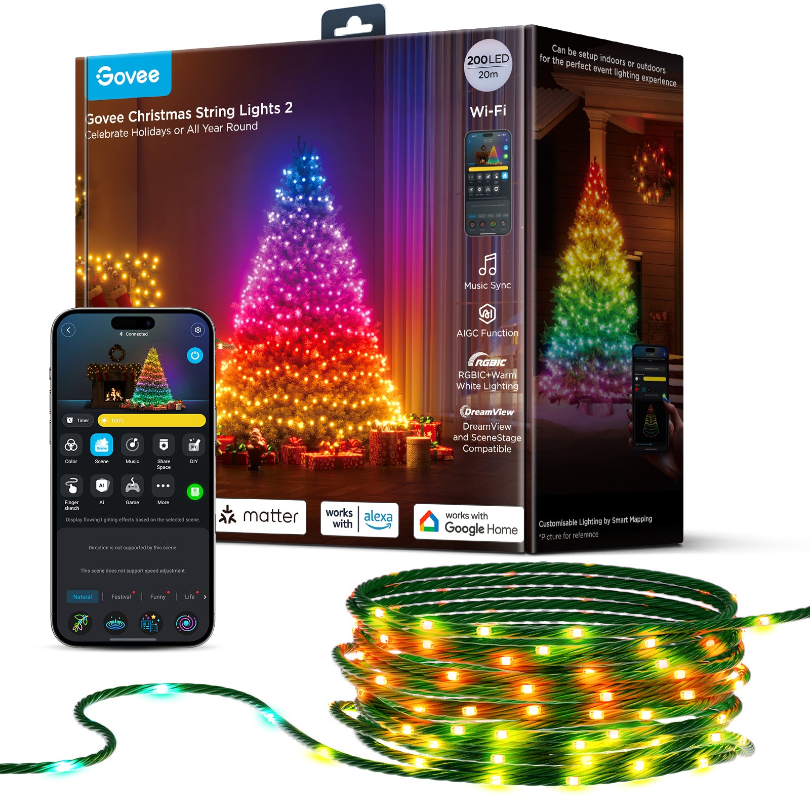 Govee Christmas String Lights 2S 20m