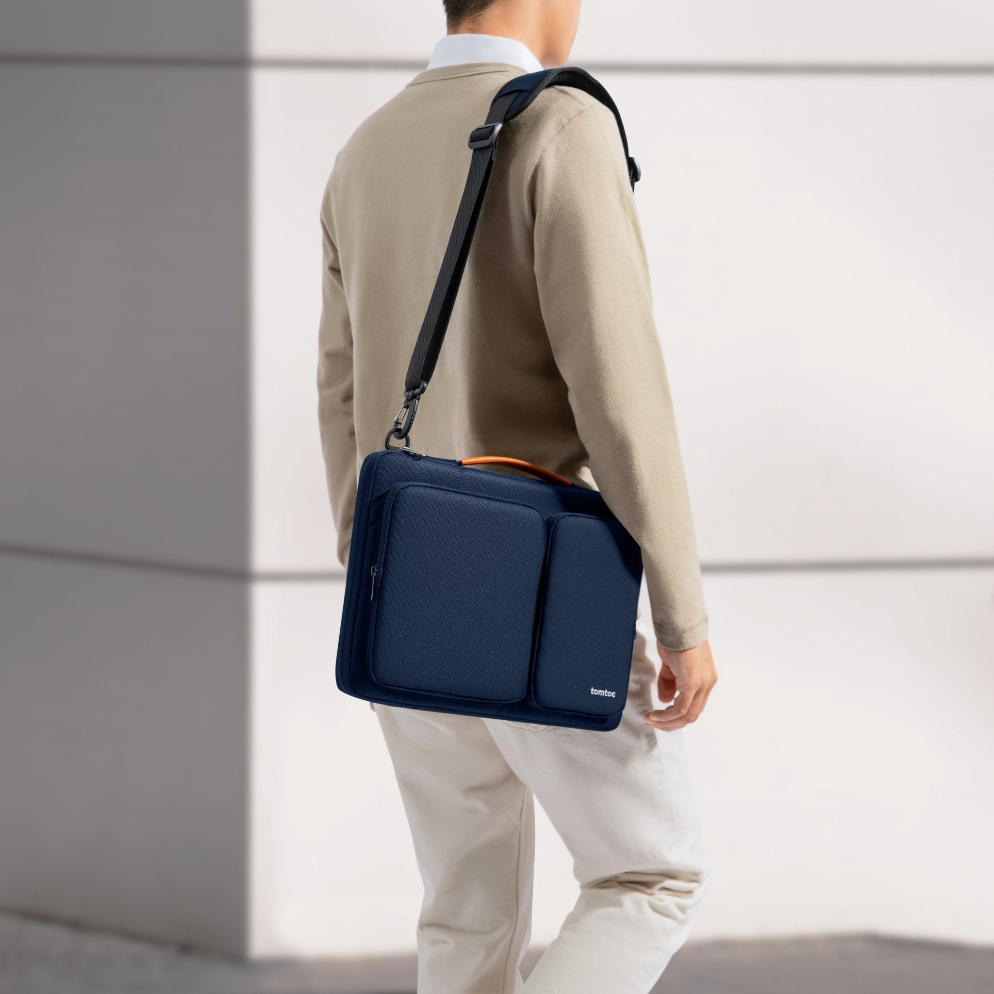 tomtoc Defender-A42 Laptop Shoulder Bag - 16inch - Navy Blue - A42F2B1 Laptop Bags