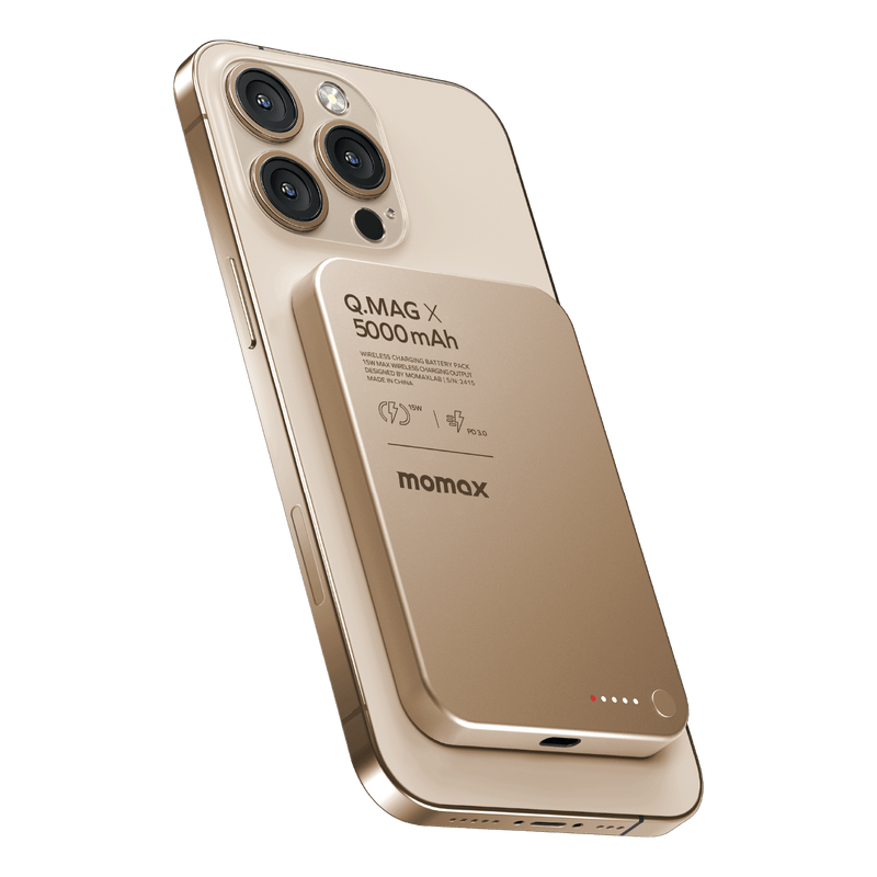 Momax Q.Mag X 5000mAh Wireless Power Bank (Desert Titanium) - IP116AL2 Power Banks