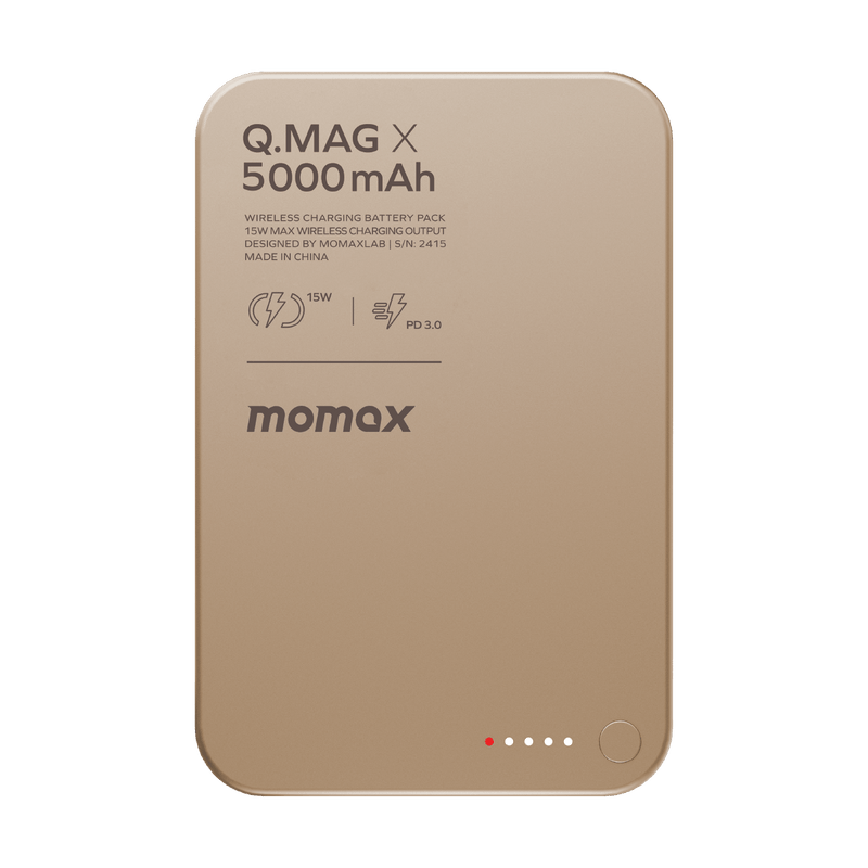 Momax Q.Mag X 5000mAh Wireless Power Bank (Desert Titanium) - IP116AL2 Power Banks