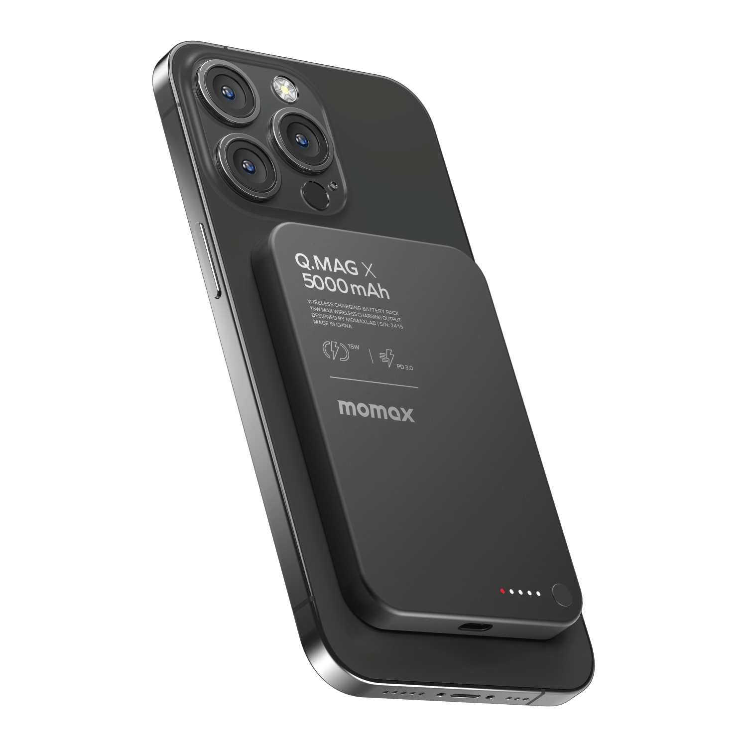 Momax Q.Mag X 5000mAh Wireless Battery Pack (Black)
