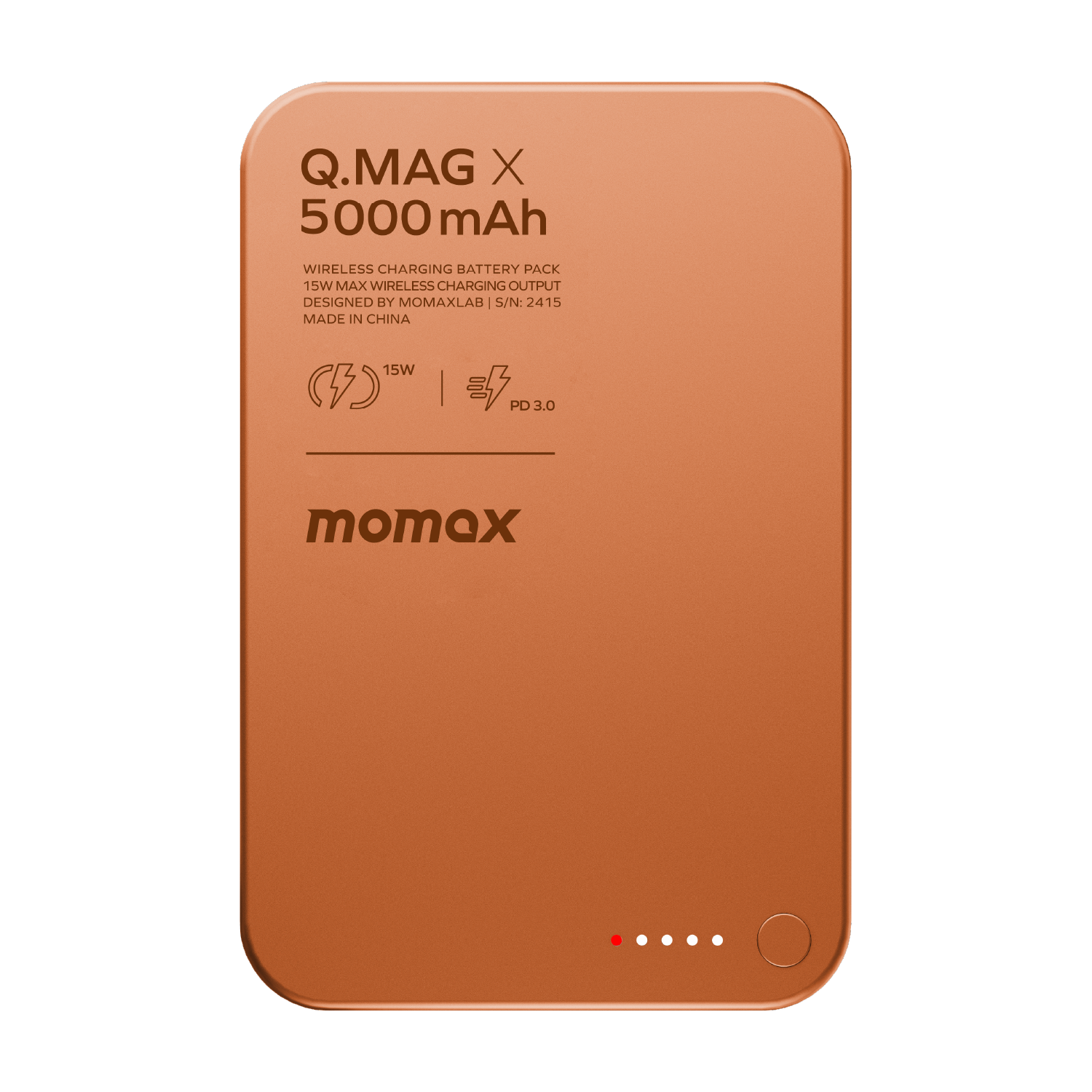 Momax Q.Mag X 5000mAh Wireless Battery Pack (Orange)