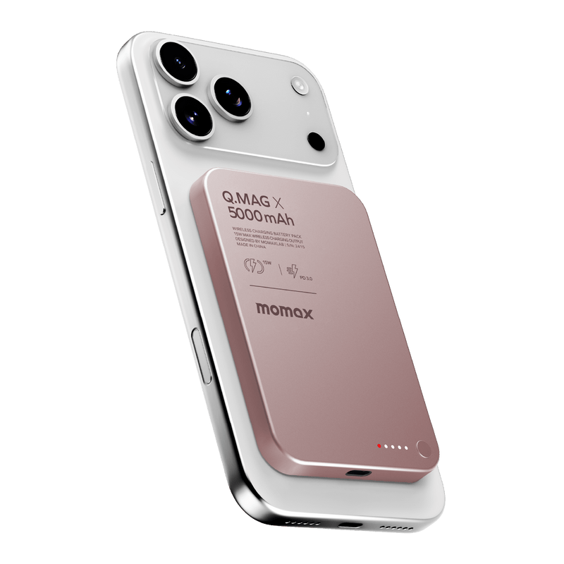 Momax Q.Mag X 5000mAh Wireless Power Bank (Pink) - IP116AP Power Banks
