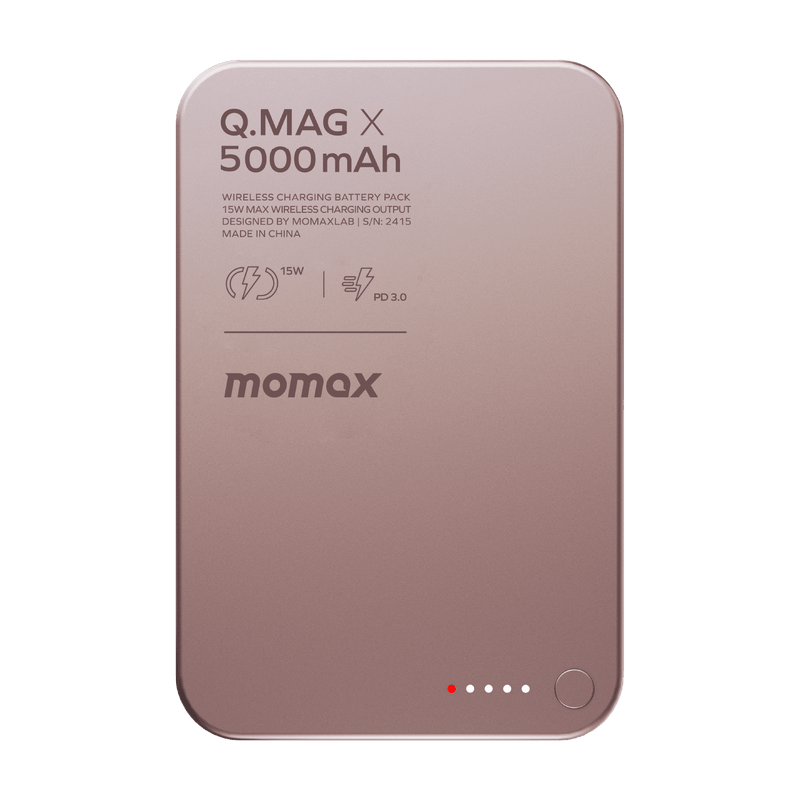 Momax Q.Mag X 5000mAh Wireless Power Bank (Pink) - IP116AP Power Banks