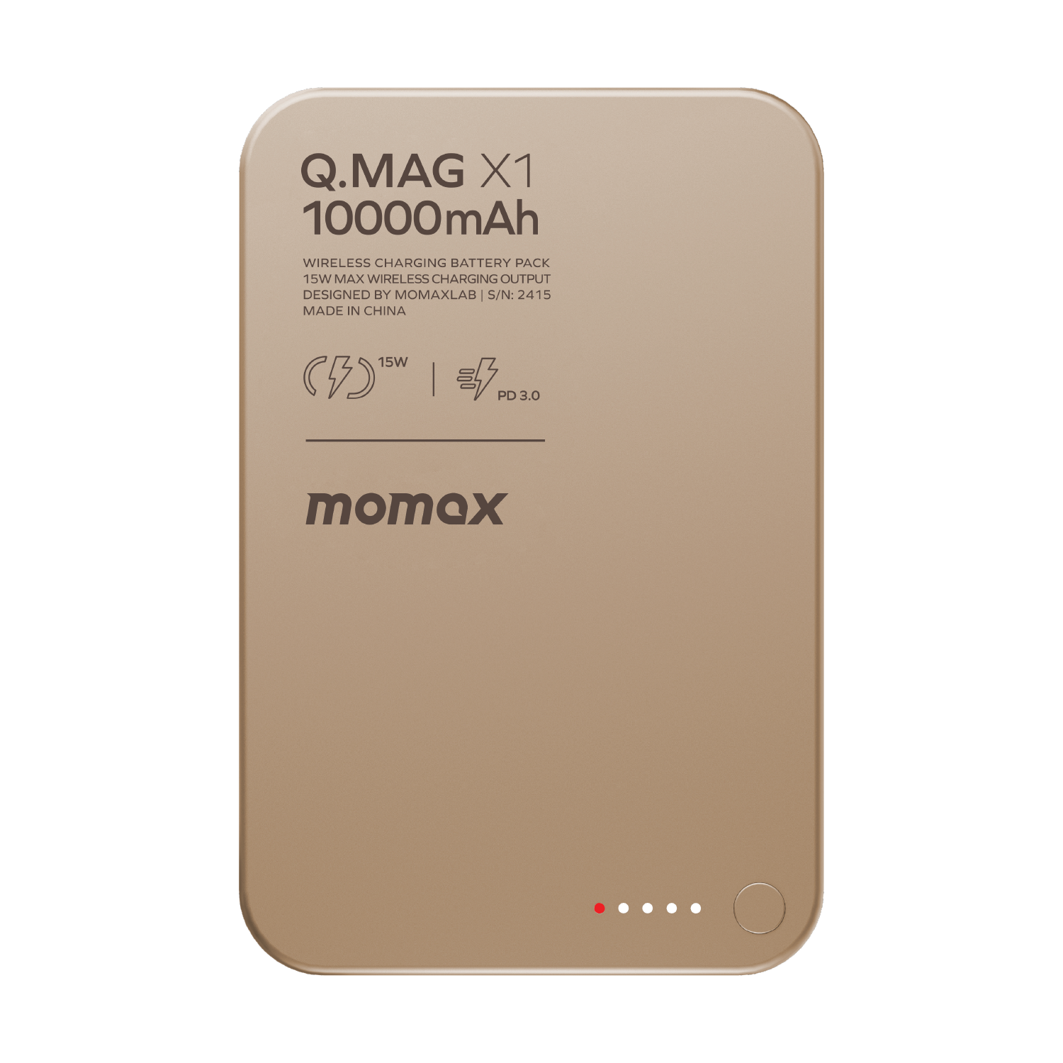 Momax Q.Mag X1 10000mAh Wireless Battery Pack (Desert Titanium)