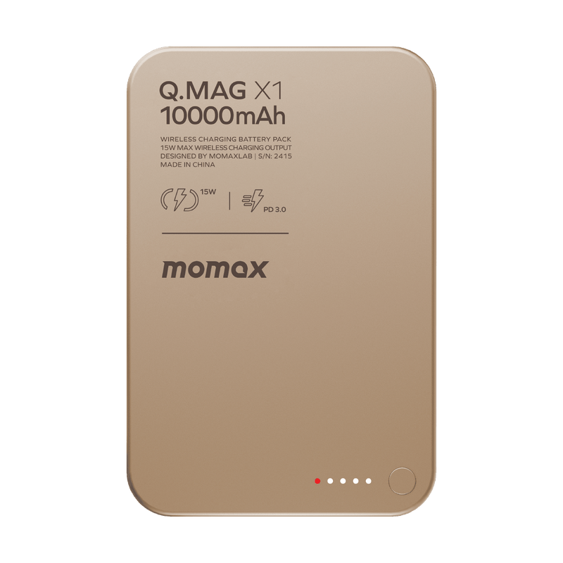 Momax Q.Mag X1 10000mAh Wireless Power Bank (Desert Titanium) - IP117AL2 Power Banks
