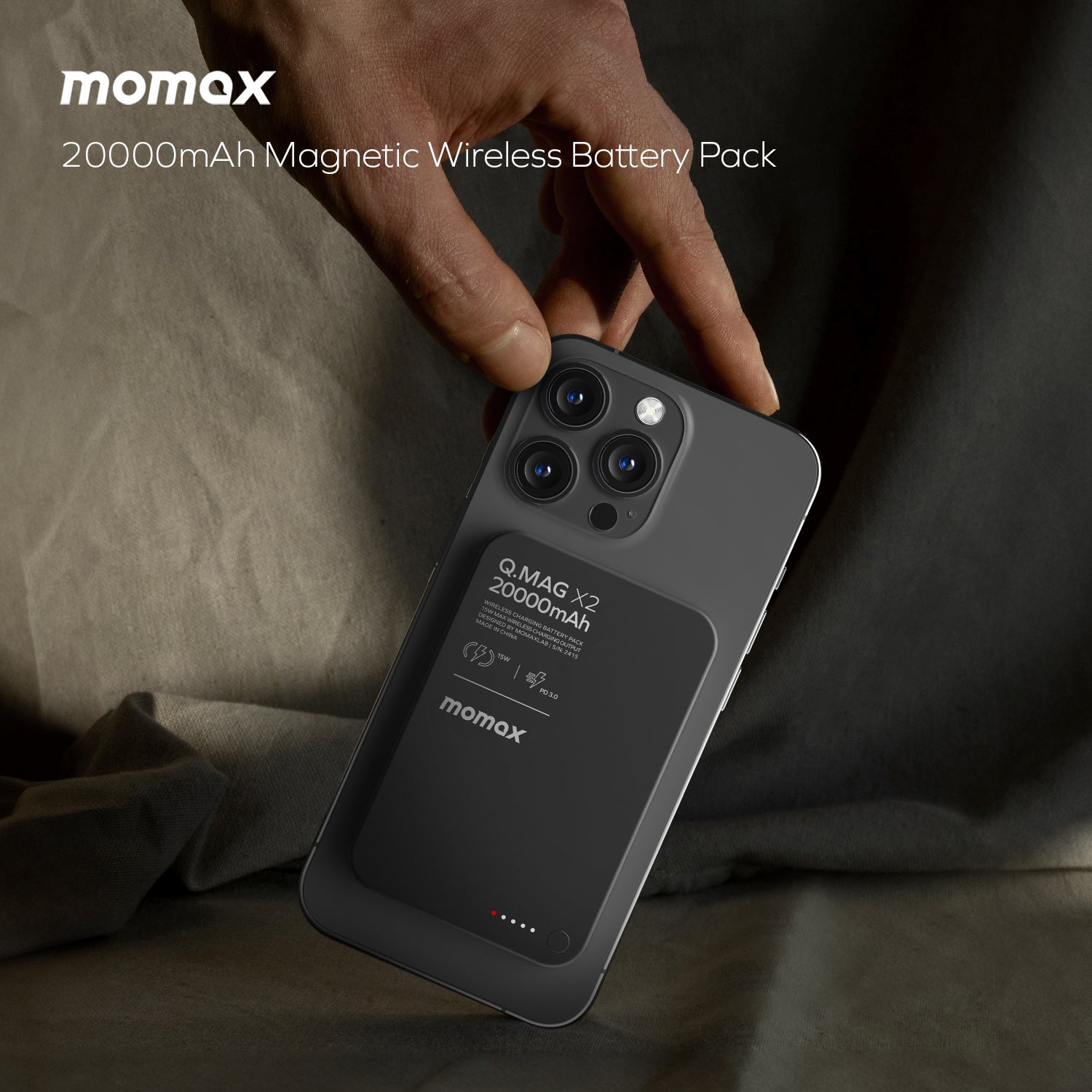 Momax Q.Mag X2 35W 20000mAh Wireless Power Bank (Desert Titanium) - IP133L2 Power Banks