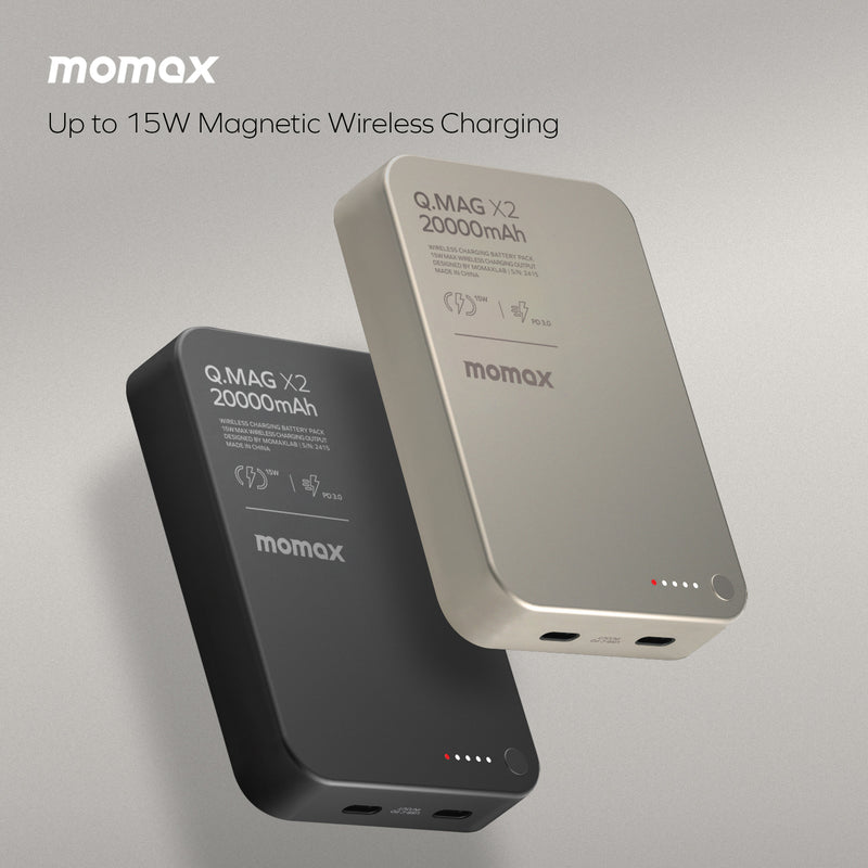 Momax Q.Mag X2 35W 20000mAh Wireless Power Bank (Desert Titanium) - IP133L2 Power Banks