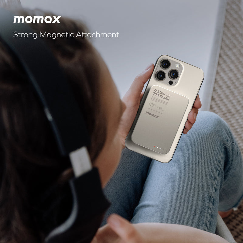 Momax Q.Mag X2 35W 20000mAh Wireless Power Bank (Desert Titanium) - IP133L2 Power Banks
