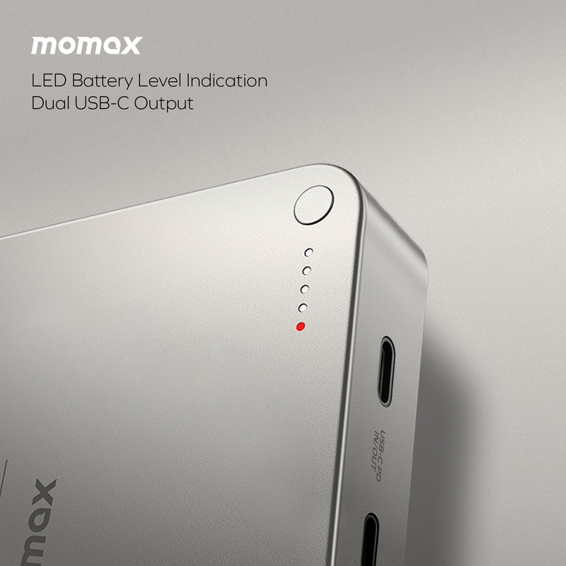 Momax Q.Mag X2 35W 20000mAh Wireless Power Bank (Titanium) - IP133E Power Banks