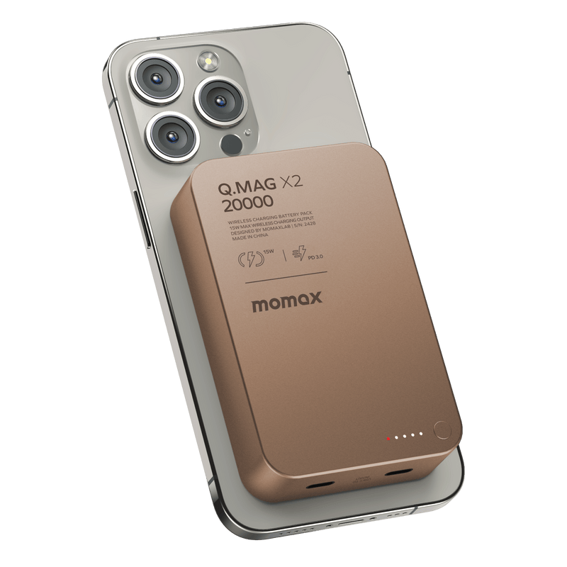 Momax Q.Mag X2 35W 20000mAh Wireless Power Bank (Desert Titanium) - IP133L2 Power Banks